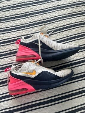 Nike Women's White Navy Pink Orange Air Max-Style Running Sneakers